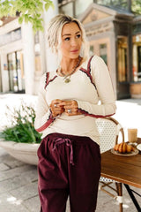 LACED IN LOVE LONG SLEEVE TOP WITH ROSE