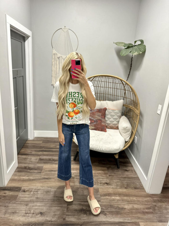 MIKAYLA HIGH RISE POCKET FRONT SEAM DENIM JEANS