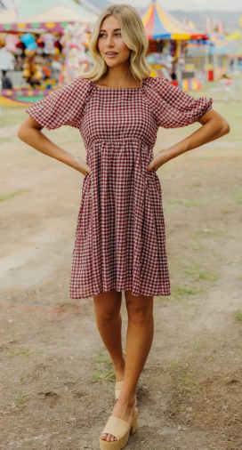 THE HAYES BARN CHECK DRESS