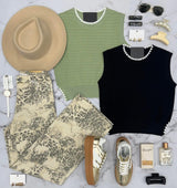 WILLOW SAGE SCALLOP TRIM SWEATER TOP