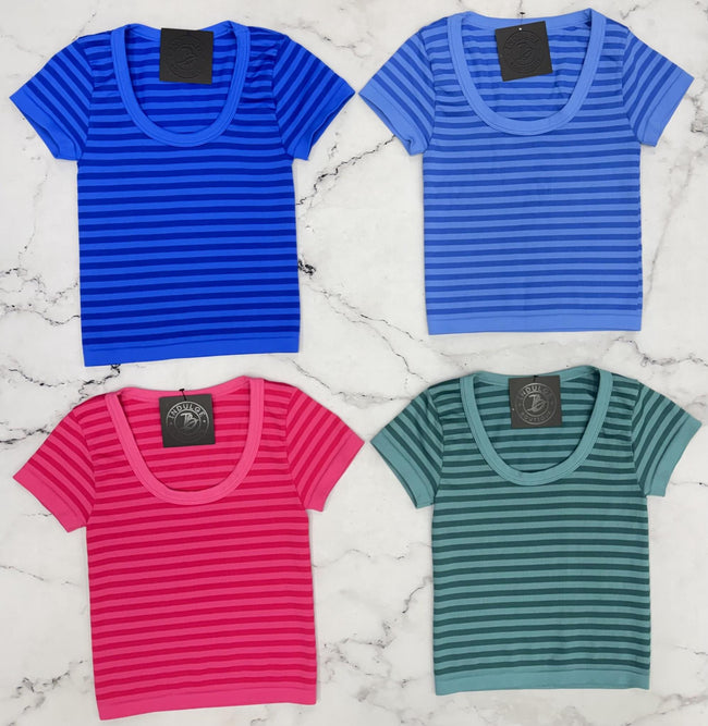 MCKELL STRIPE SHORT SLEEVE TOPS
