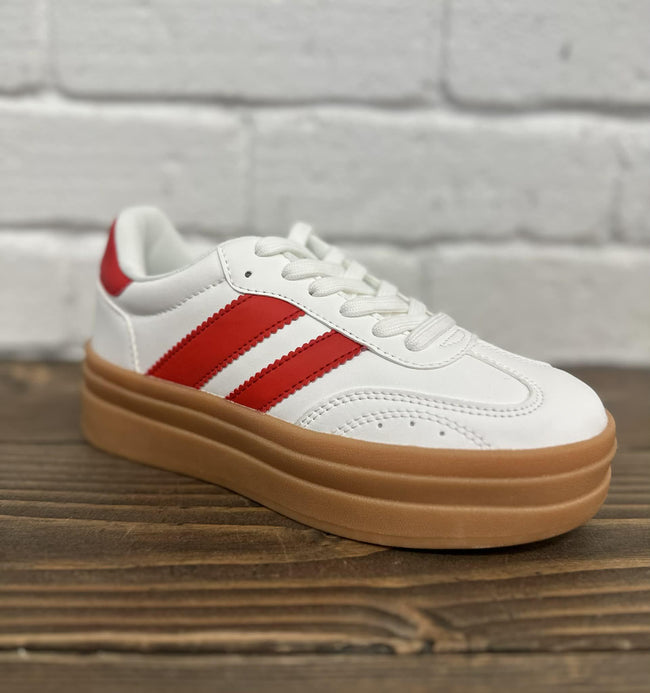 BLACK FRIDAY WHITE/RED SABA CASUAL SNEAKER SHOES *FINAL SALE*