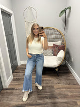 TYRA IVORY KNIT DETAIL SWEATER TANK