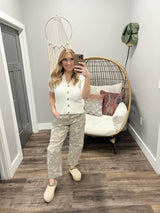 WHITE SHORT SLEEVE BUTTON FRONT CARDIGAN TOP