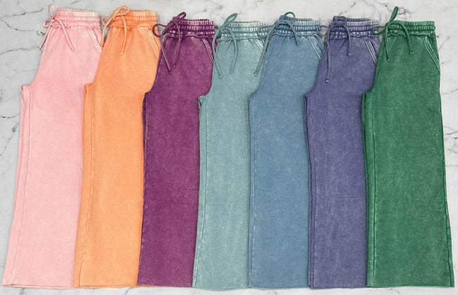 BLACK FRIDAY ACID WASH WIDE LEG PANT *FINAL SALE*