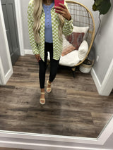 PISTACHIO TEXTURED BUTTON UP JACKET