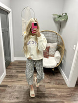 RIPCURL VVARSITY CREAM AND LILAC HOODIE