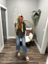 LIZZIE TEAL KNIT BUTTON UP CARDIGAN