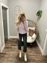 WHITLEY LAVENDER COZY KNIT CARDIGAN TOP