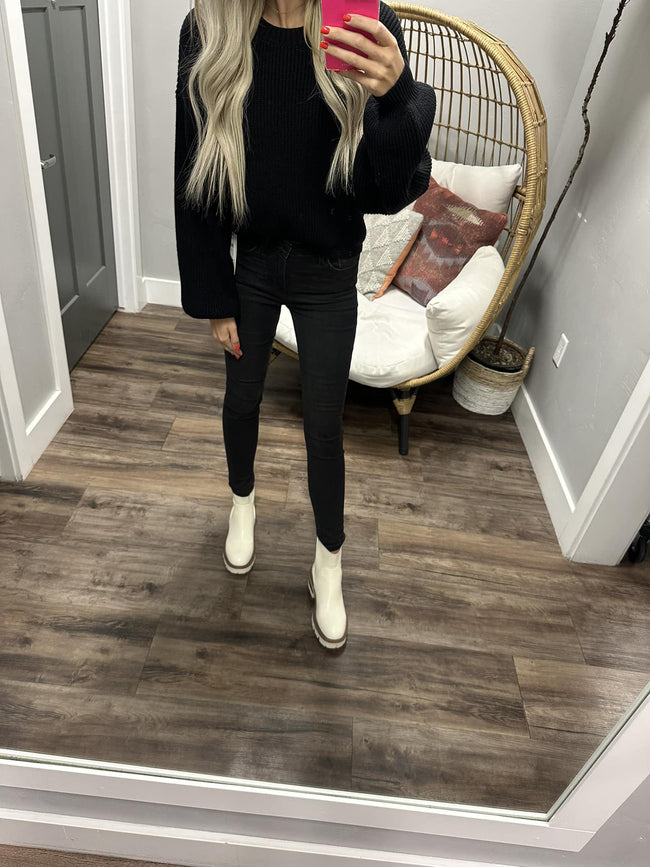 RVCA BLACK DIP IN KNIT SWEATER