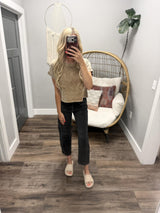 KINSEY KHAKI WASHED SHORT SLEEVE TEE