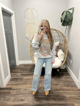STAY WILD DESERT CHILD GREY CREW SWEATER