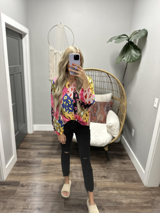 NICKY PUFF SLEEVE CRINKLE BLOUSE