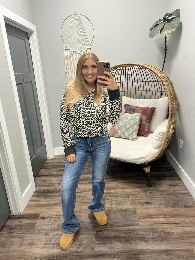 DOLCE LEOPARD BUTTON FRONT CARDIGAN