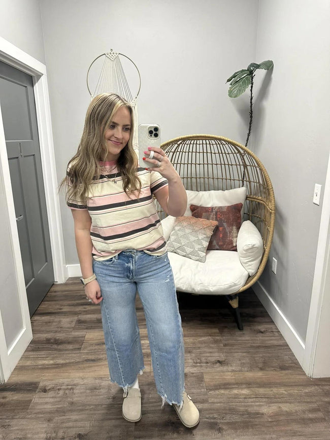 ALYVIA PRETTY IN PINK STRIPE TEE