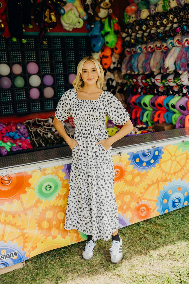 THE INDY STARBLOOM SCATTERS MIDI DRESS