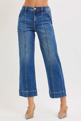 TATUM HIGH RISE FRONT SEAM STRAIGHT LEG DENIM