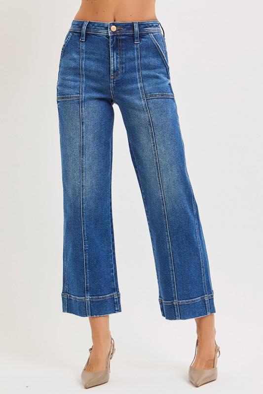 TATUM HIGH RISE FRONT SEAM STRAIGHT LEG DENIM
