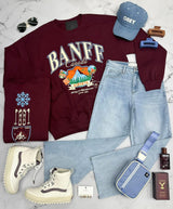 WINE BANFF CREW SWEATSHIRT TOP