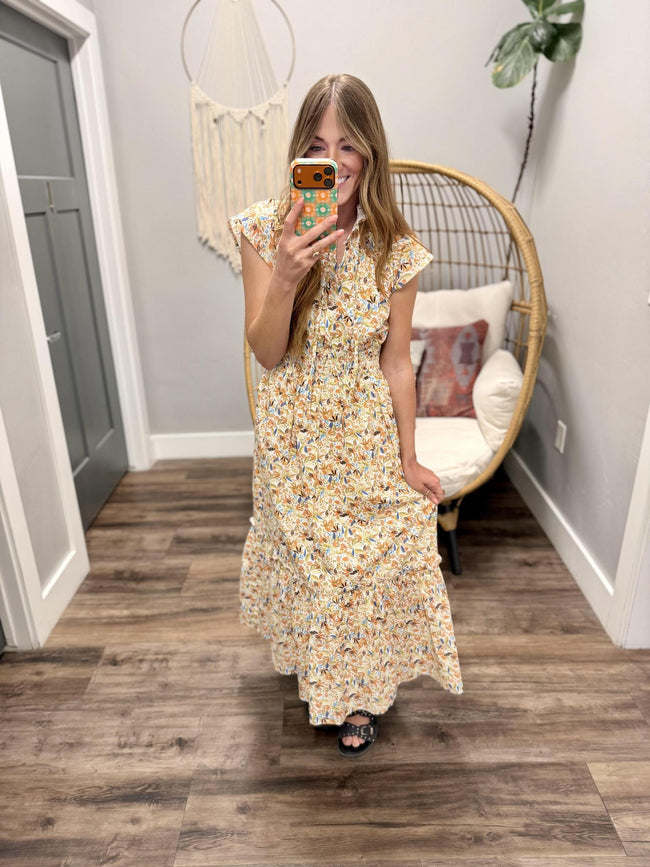 TEDDI MOSIAC BLOOM MIDI DRESS