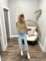 AMBER TAUPE 2FER COLLARED BUTTON UP BLOUSE