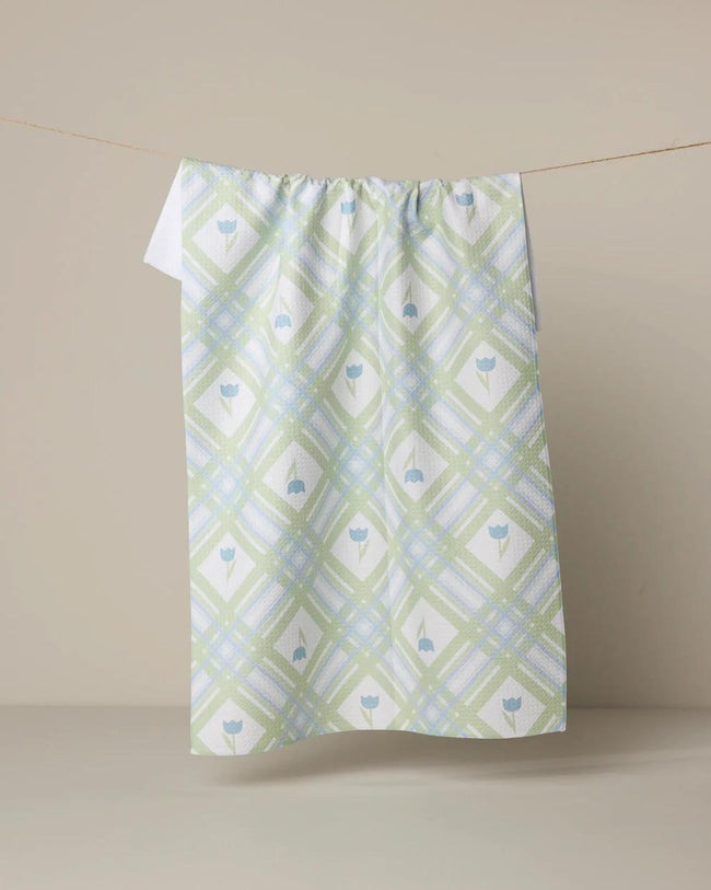 GEOMETRY TULIP LATTICE TEA TOWEL