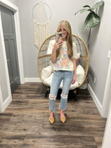 BRINGIN IT BACK HIGH RISE DISTRESSED DENIM