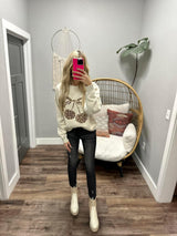 BONE LEOPARD CHERRY SWEATSHIRT TOP