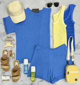 OCEANSIDE COASTAL BLUE KNIT SHORTS