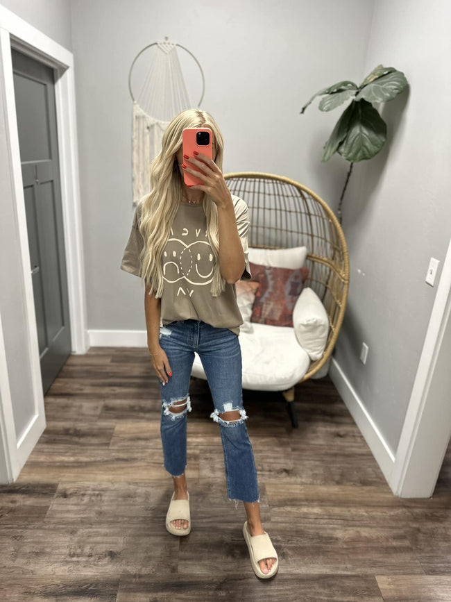 RVCA TAUPE VENN DIAGRAM GRAPHIC TEE