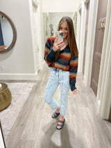 TINLEY AUTUMN LEAVES STRIPE SWEATER TOP