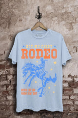 BLUE WASHED NOT MY FIRST RODEO TEE