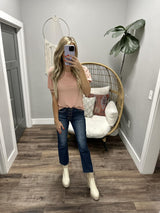 DANI PEACH SWISS DOT BLOUSE