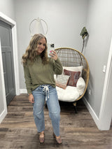 KALLI OLIVE KNIT SWEATER TOP