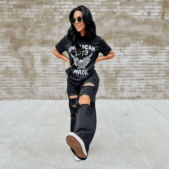 AMERICAN MADE BLACK WASHED TEE