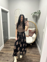 BUTTON FRONT FLORAL MAXI SKIRT
