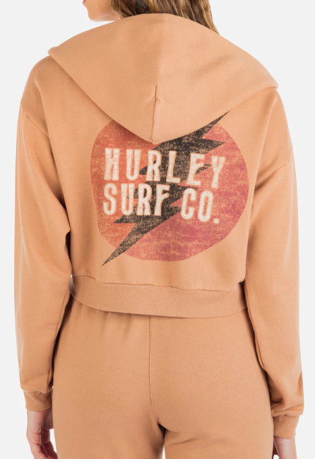 HURLEY TAN SURF QUEEN HAILEY ZIP HOODIE