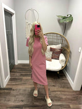 HARPER PINK STRIPE T SHIRT DRESS