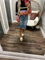 REBECCA LIGHT WASH STRETCH DENIM WASH SKIRT