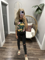 BLACK WASHED GOOD VIBES GRAPHIC TEE