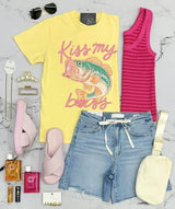 KISS MY BASS PALE YELLOW TEE