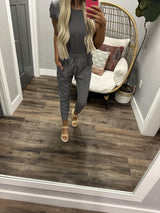 UNITY CAP SLEEVE JUMPSUIT CEMENT GREY
