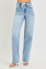 TRINITY HIGH RISE TIE WAIST DENIM JEANS