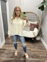 LEAVE IT TO LOVE RUFFLE DETAIL BLOUSE