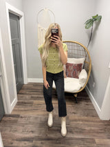 HARMONY AVACADO BUTTON UP STRIPE SWEATER TOP