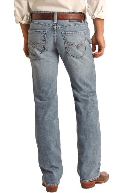 MENS ROCK & ROLL PISTOL STRAIGHT LEG DENIM JEANS