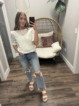 JOLYN LACE SHORT SLEEVE BLOUSE