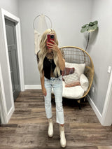 TILLIE BLACK OPEN KNIT SWEATER VEST