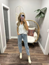 IZZY LIGHT WASH CARGO DENIM PANTS