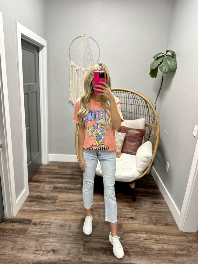 CORAL MYKONOS GRAPHIC TEE